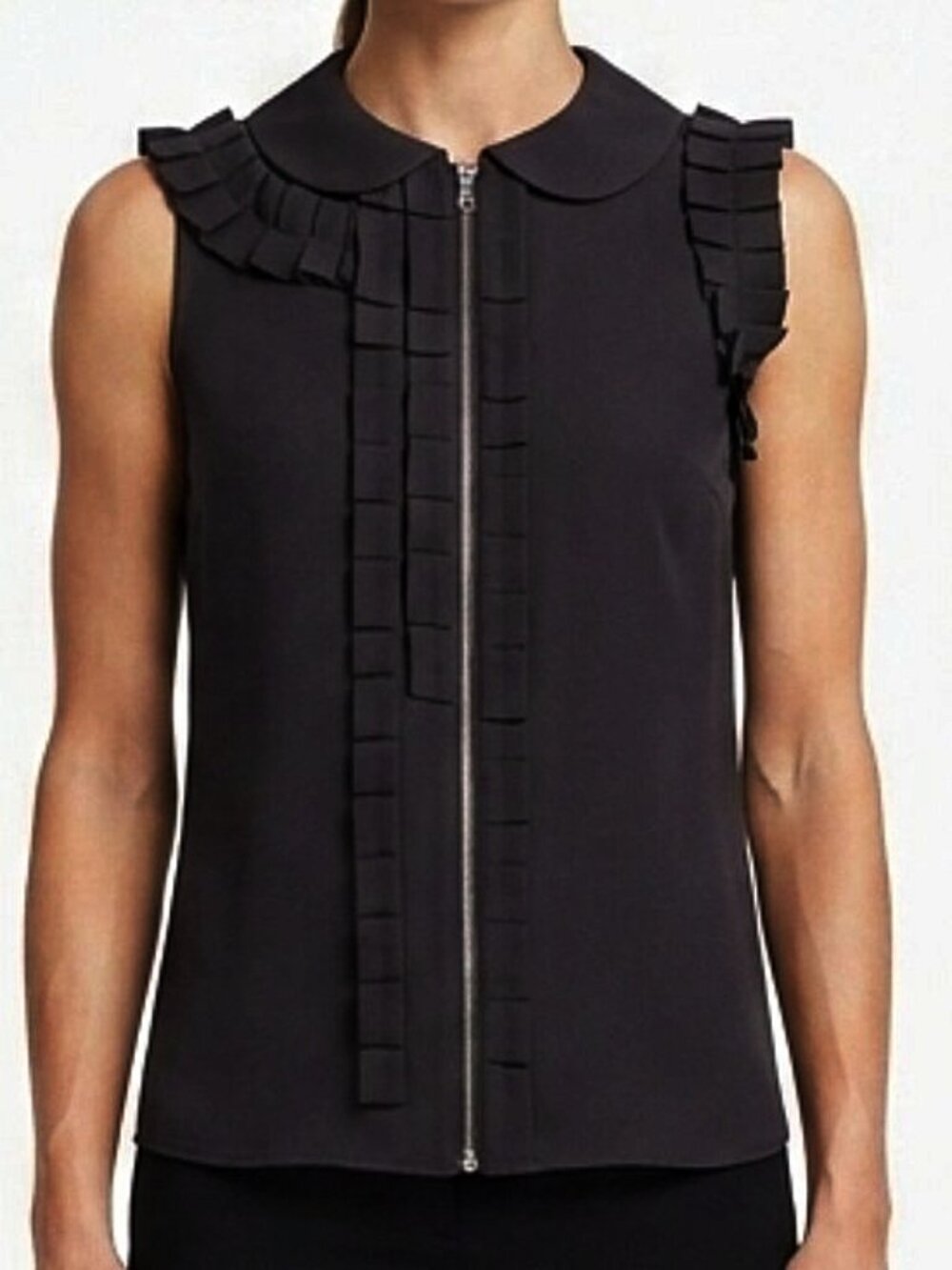 Marc By Marc Jacobs Zip Front Ruffle Silk Top- Sz. Sm